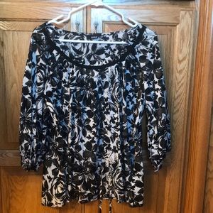 Black and white floral shirt
